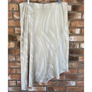 Alfani Women’s Cream Zebra Print Asymmetrical Hem Midi A-Line Skirt Size…